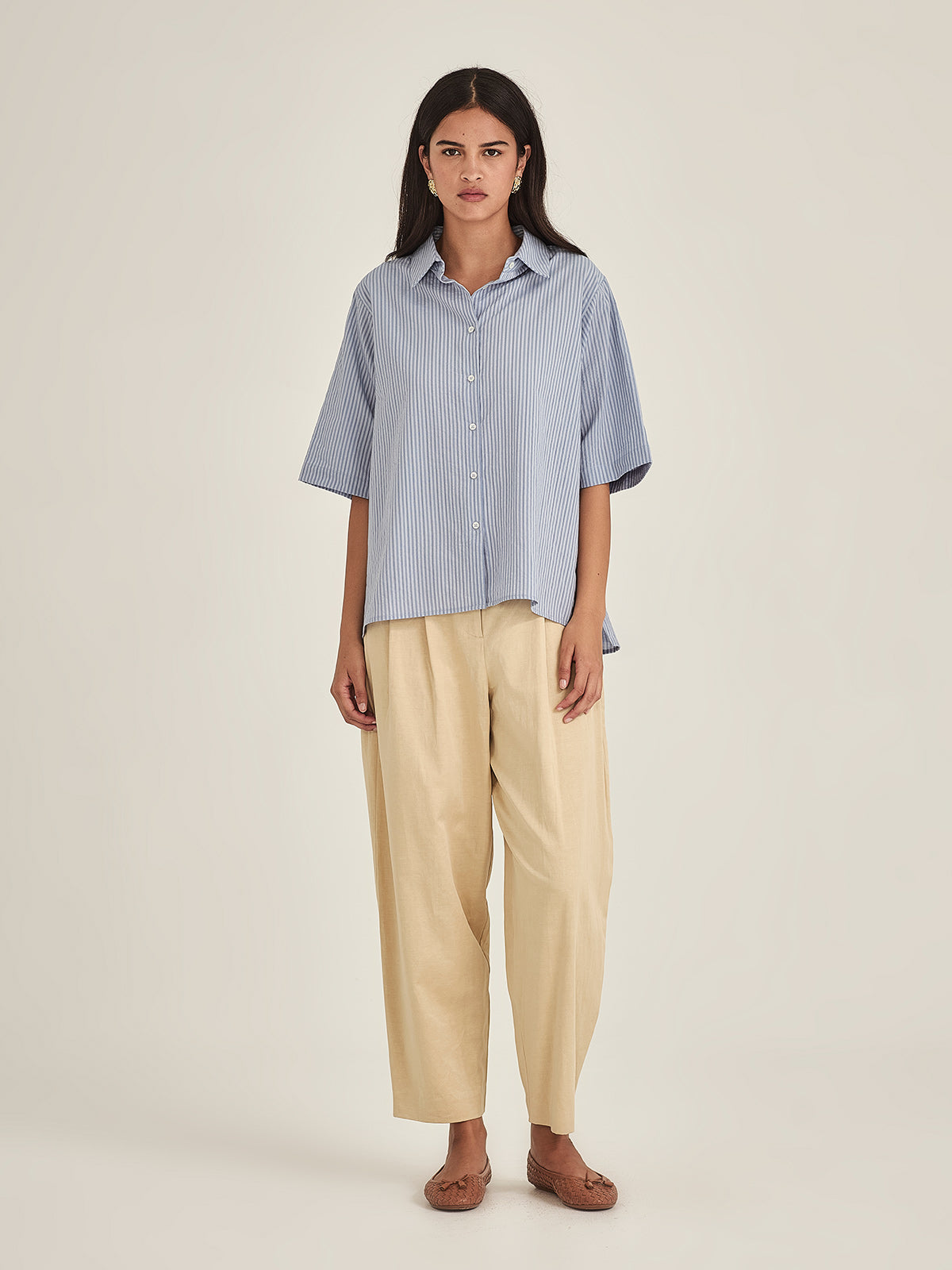 Sills Jenne Cape Blouse - Cornflower Stripe