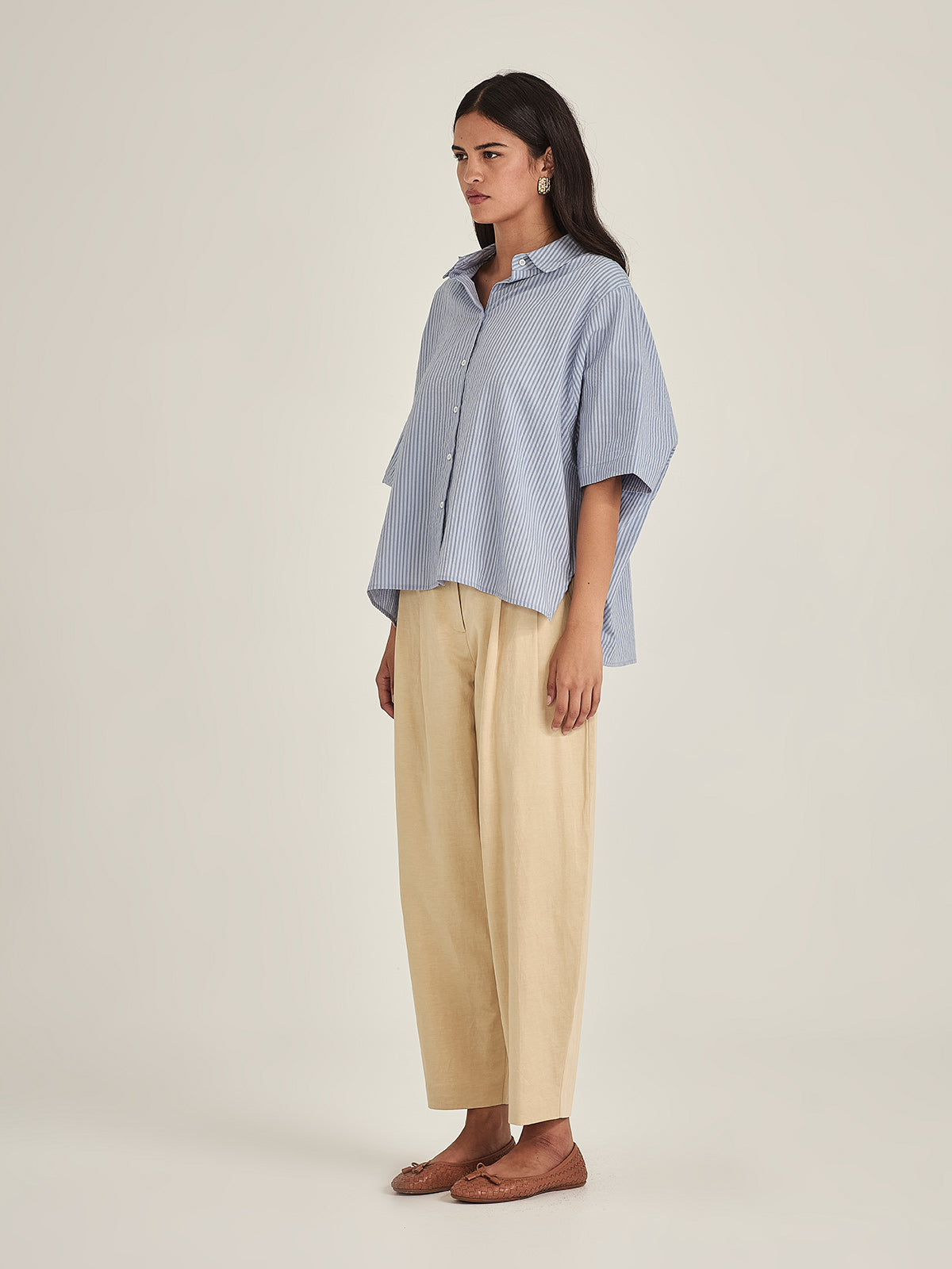 Sills Jenne Cape Blouse - Cornflower Stripe