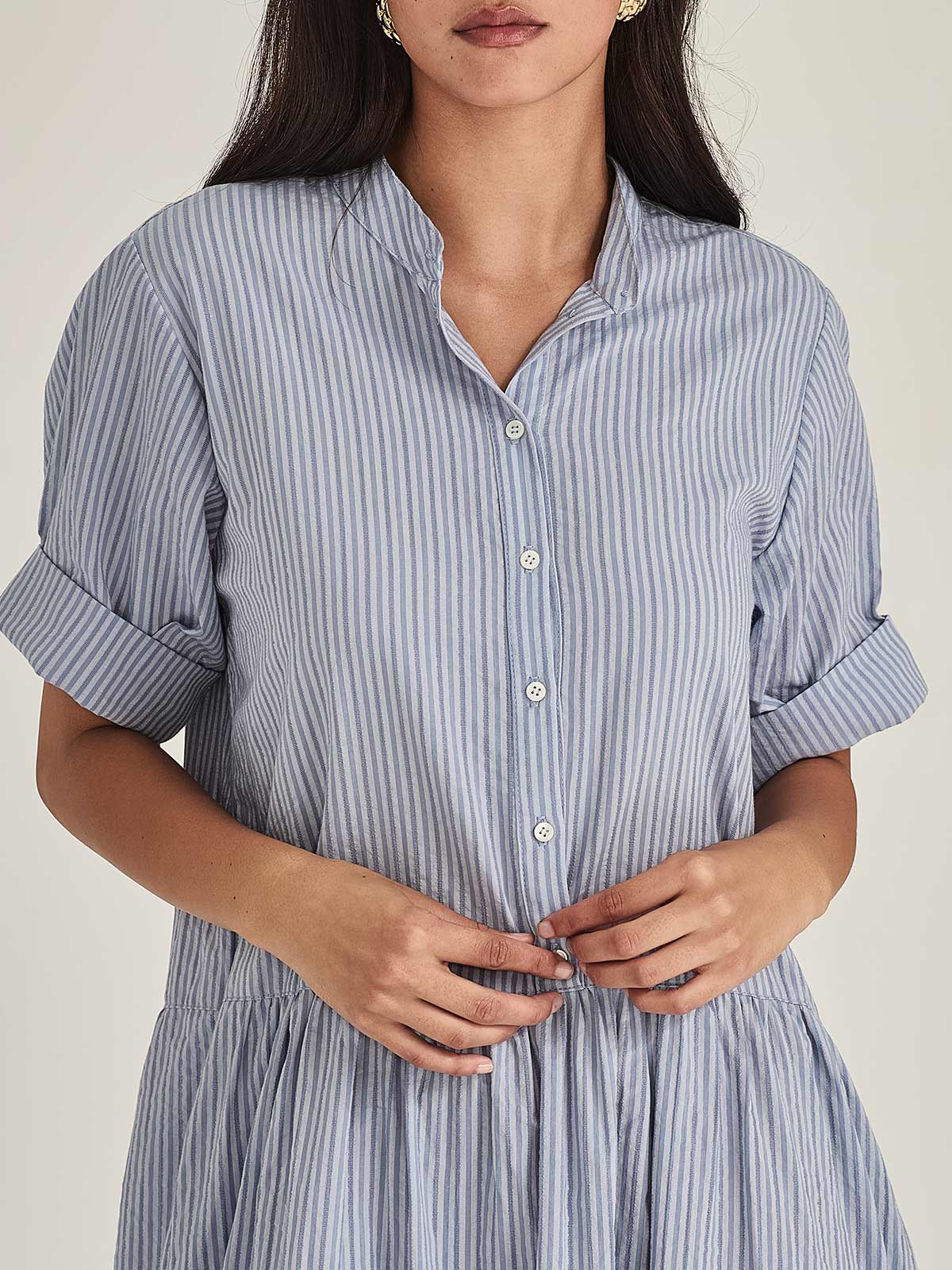 Sills Monica Stripe Dress - Cornflower Stripe