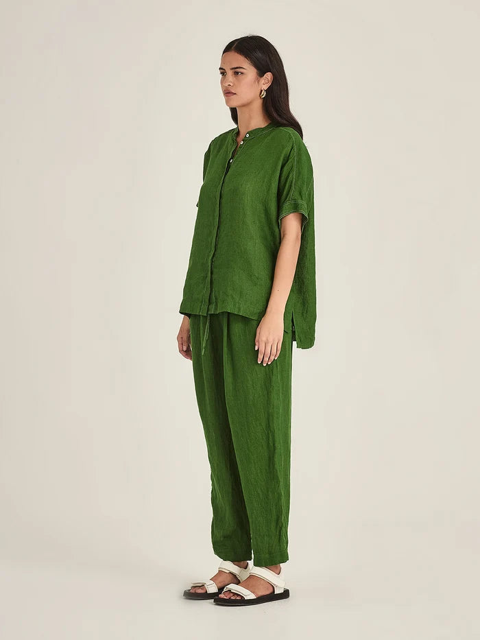 Sills Emma Linen Top - Palm Green