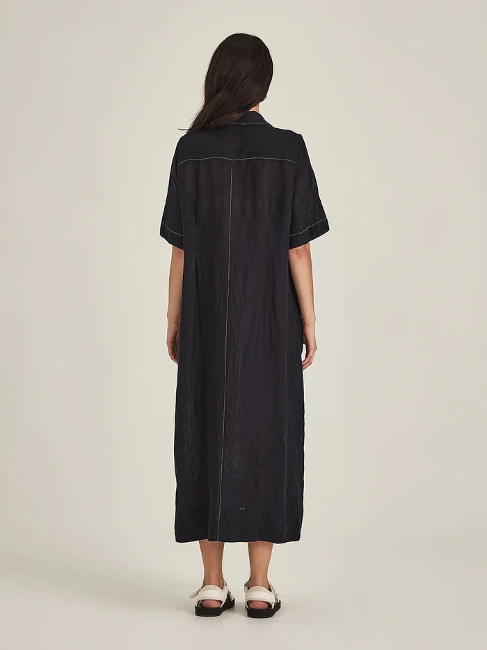Sills Maddy Linen Dress - French Navy