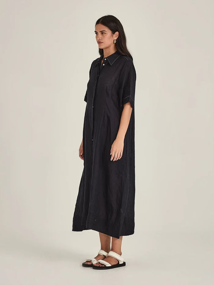 Sills Maddy Linen Dress - French Navy