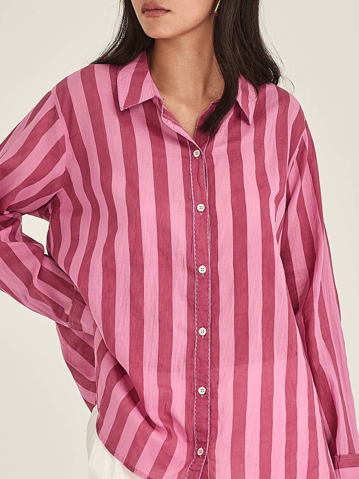 Sills Positano Stripe Shirt – Red/Pink