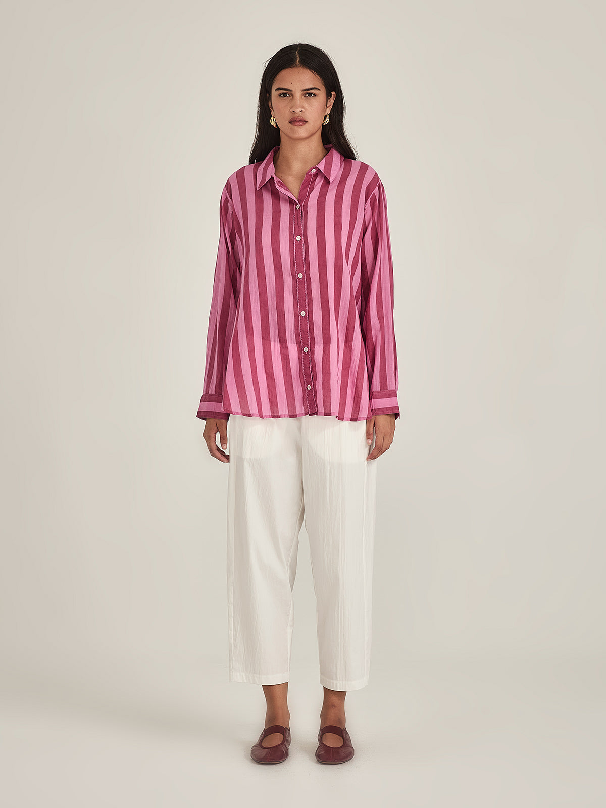 Sills Positano Stripe Shirt – Red/Pink