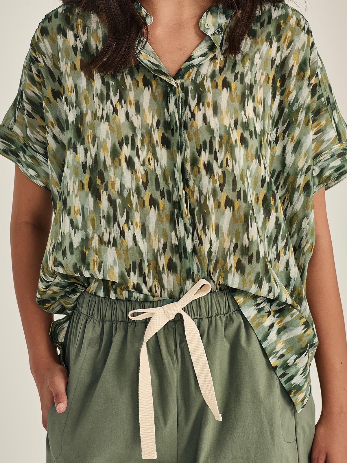 Sills Helene Print Top – Khaki Brush