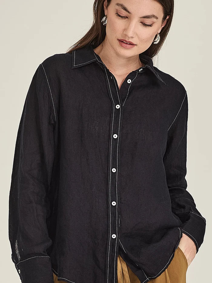 Sills Princeton Linen Shirt - French Navy