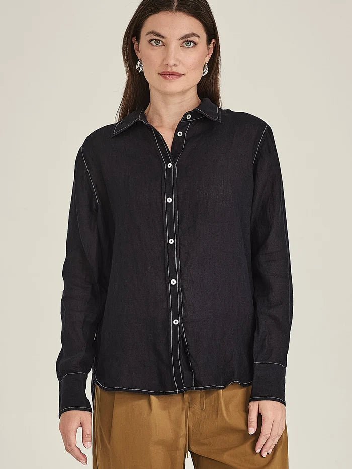 Sills Princeton Linen Shirt - French Navy
