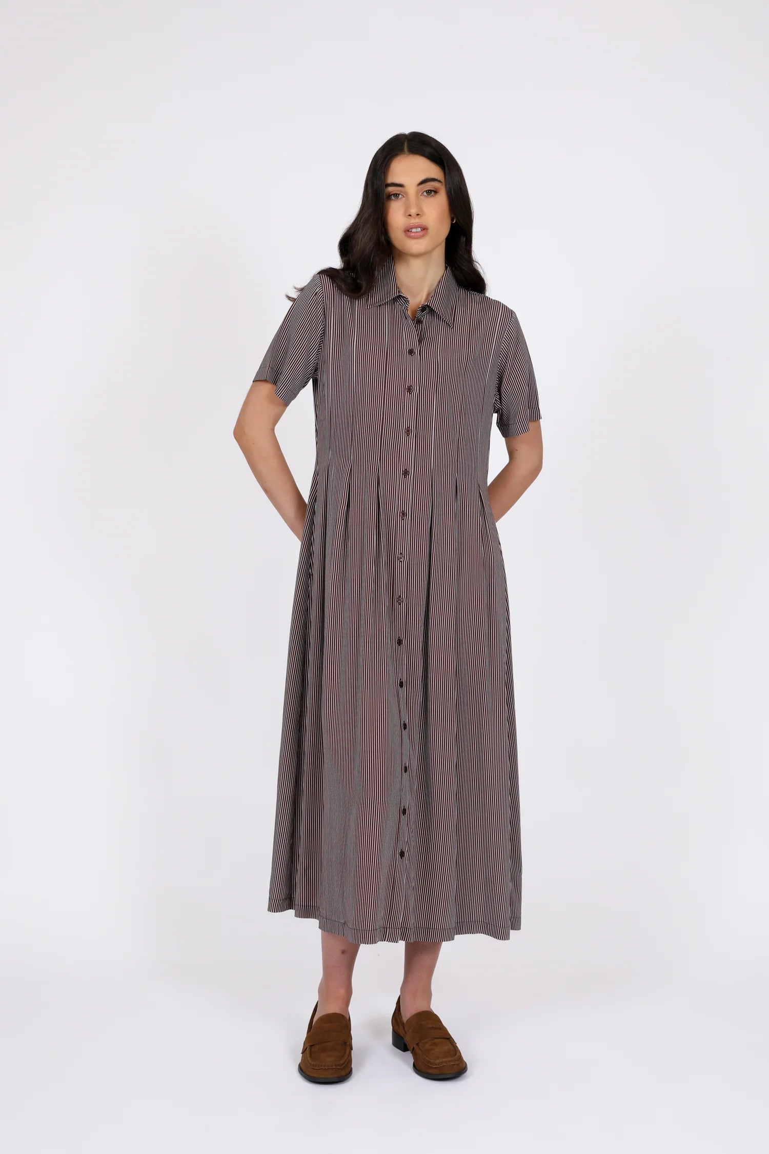Strand Dress - Java Stripe