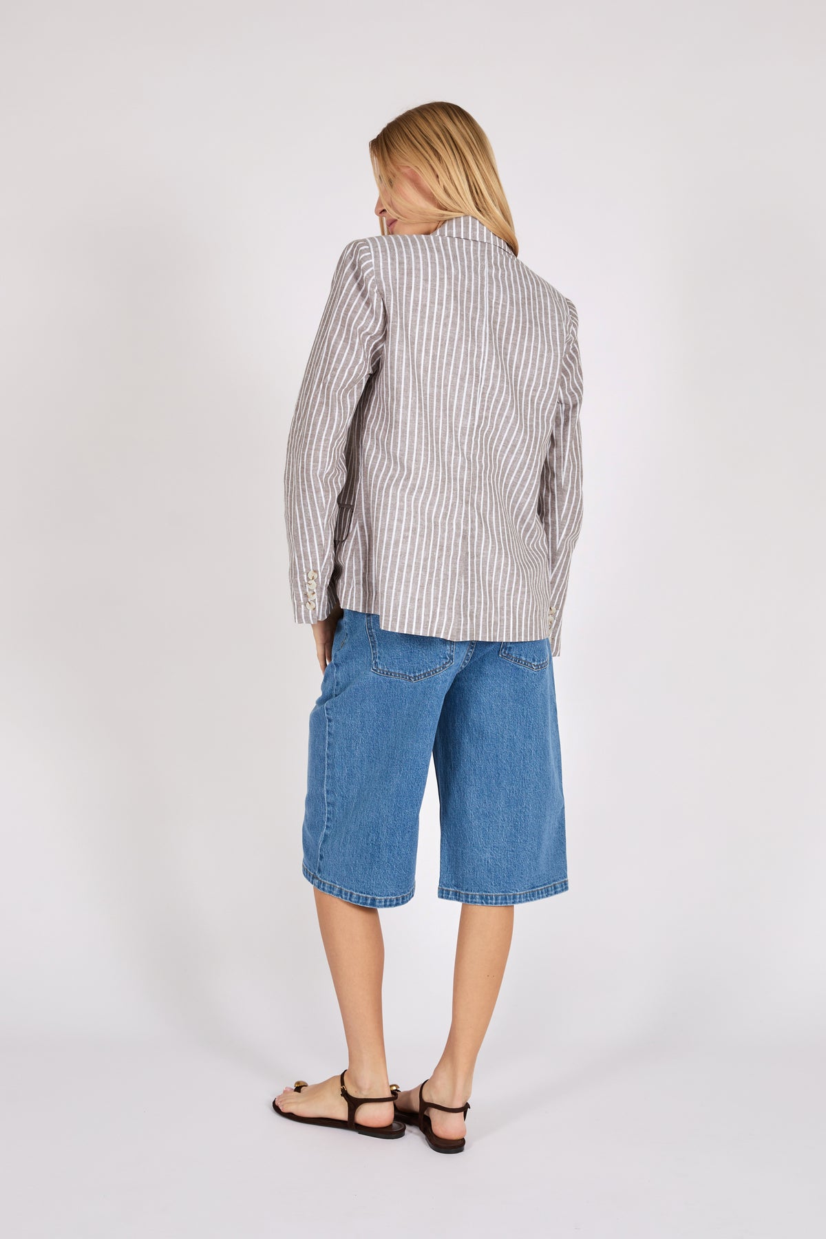 Marlow Strata Blazer - Mocha Stripe