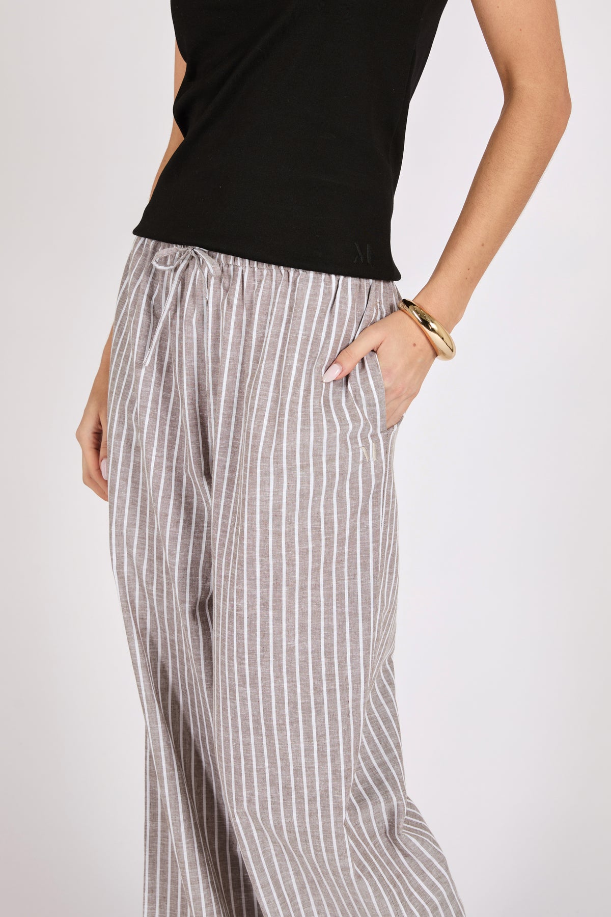 Marlow Strata Pant - Mocha Stripe