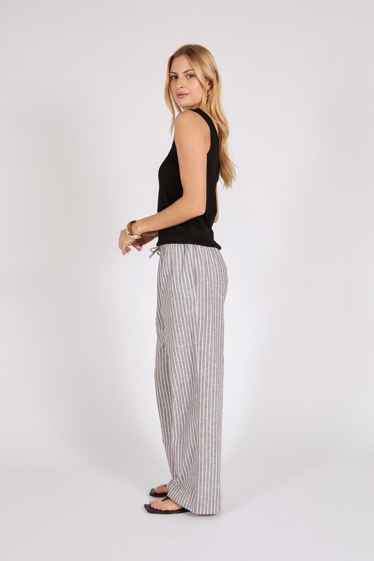 Marlow Strata Pant - Mocha Stripe