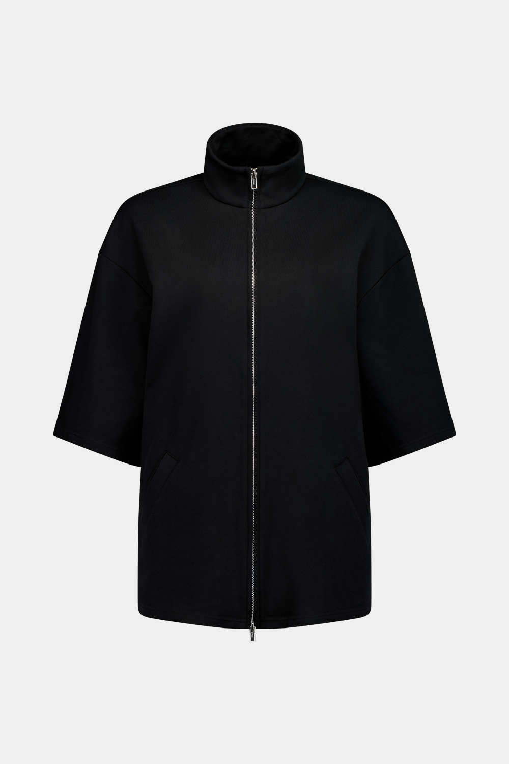 Rebe Cotton Zip Sweater - Black