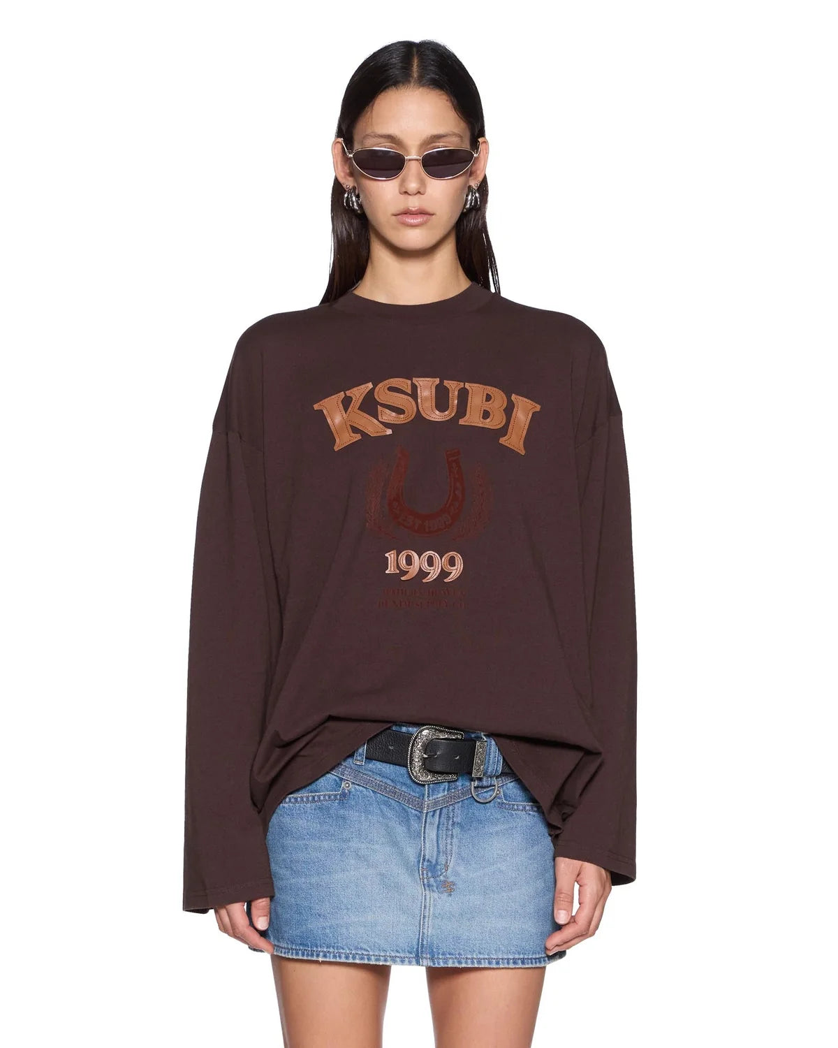 Ksubi Ranch Altar Boyfriend Long Sleeve Tee – Chocolate