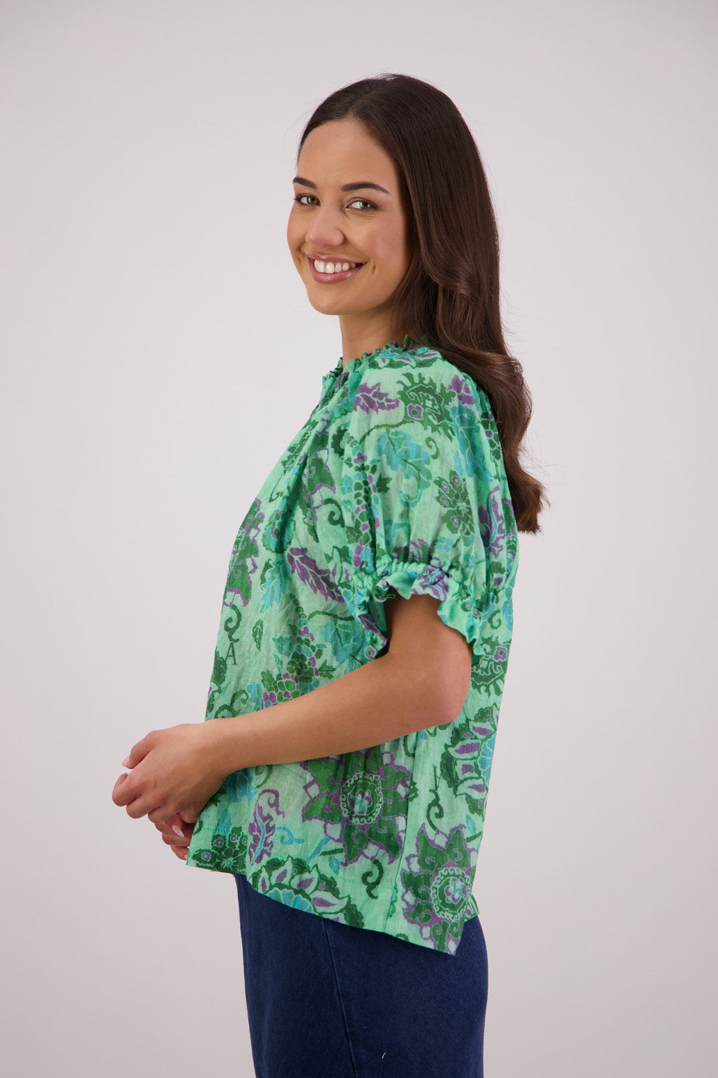 Briarwood Teddy Top - Green Floral