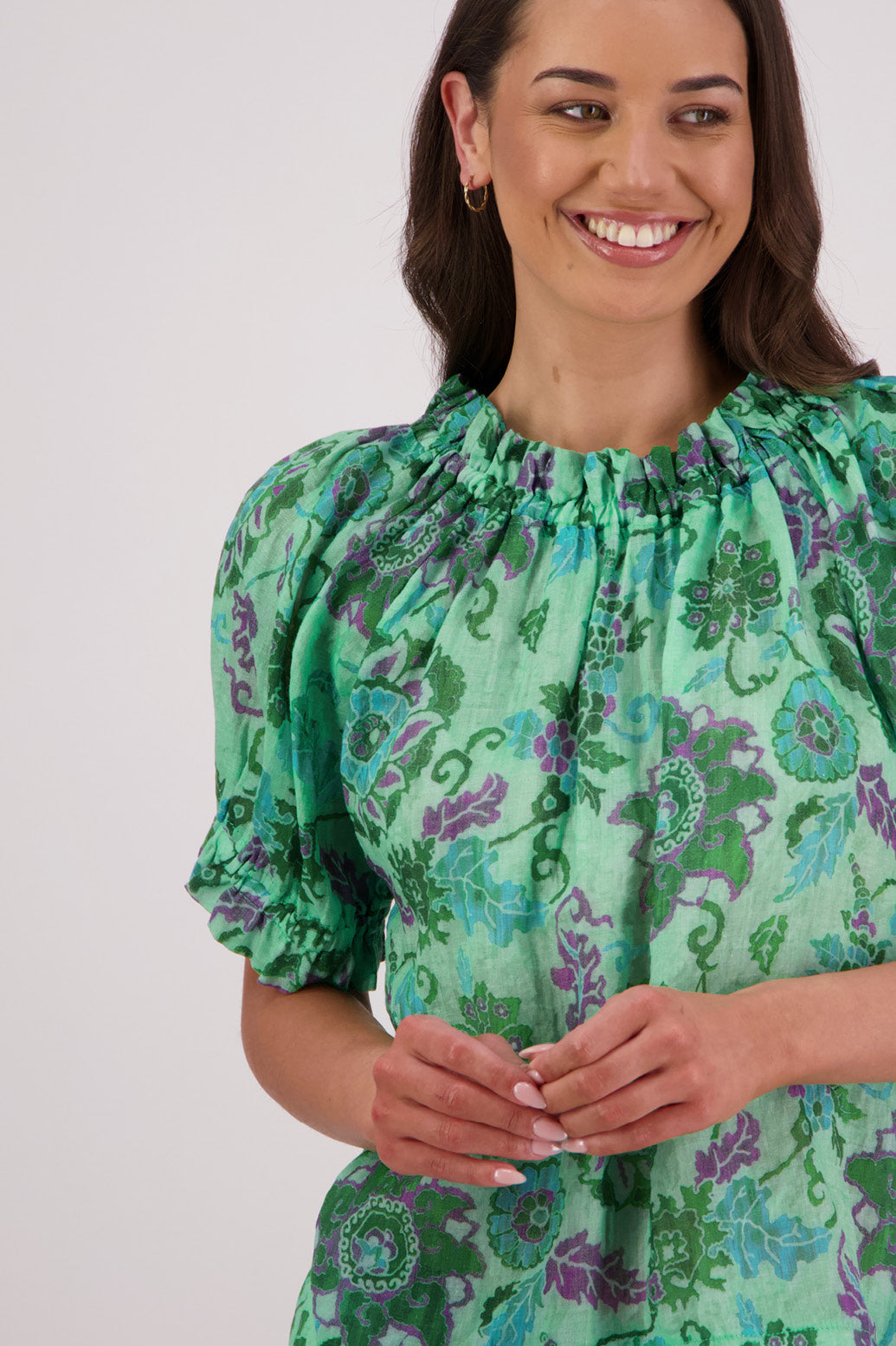 Briarwood Teddy Top - Green Floral