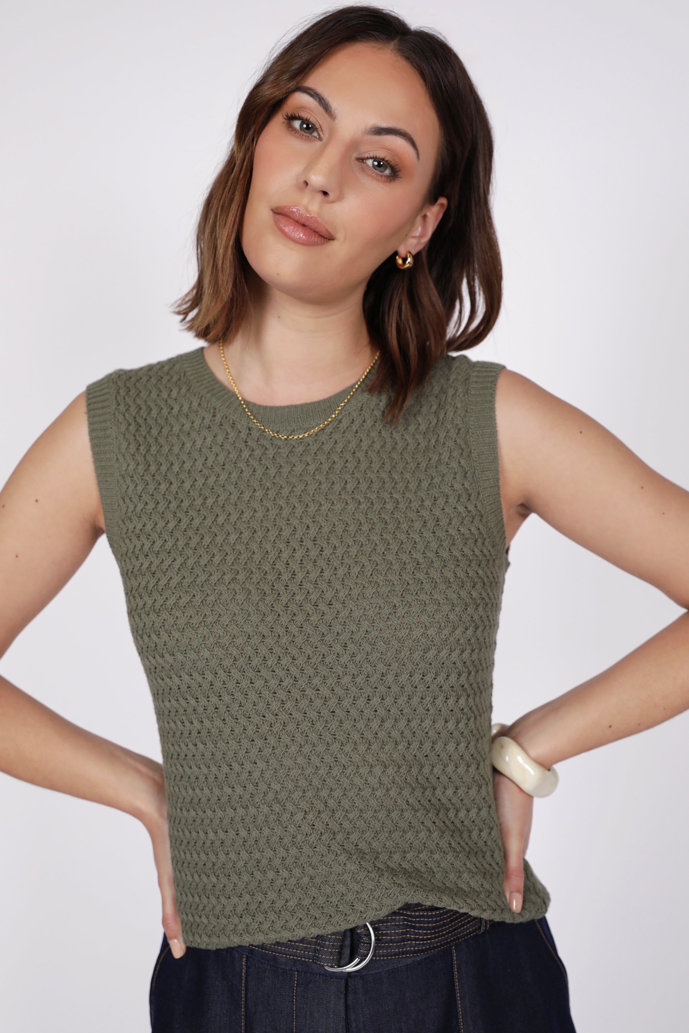 Marlow Terra Knit Tank - Olive