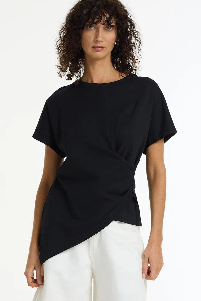 BLAK Time Slows Asymmetric Tee - Black