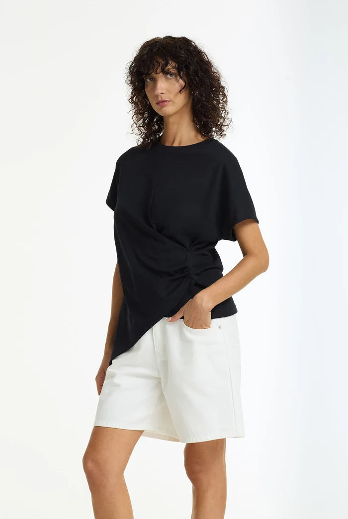 BLAK Time Slows Asymmetric Tee - Black