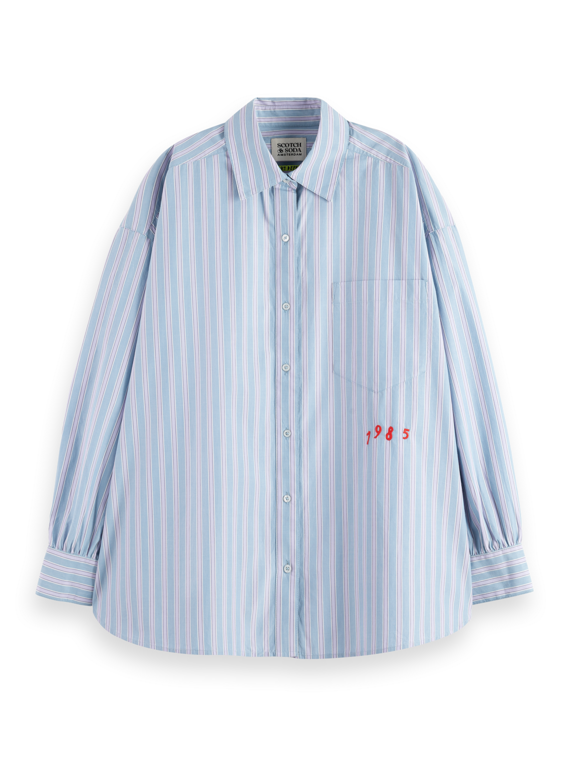 Embroidered Girlfriend Shirt - Faded Lavender