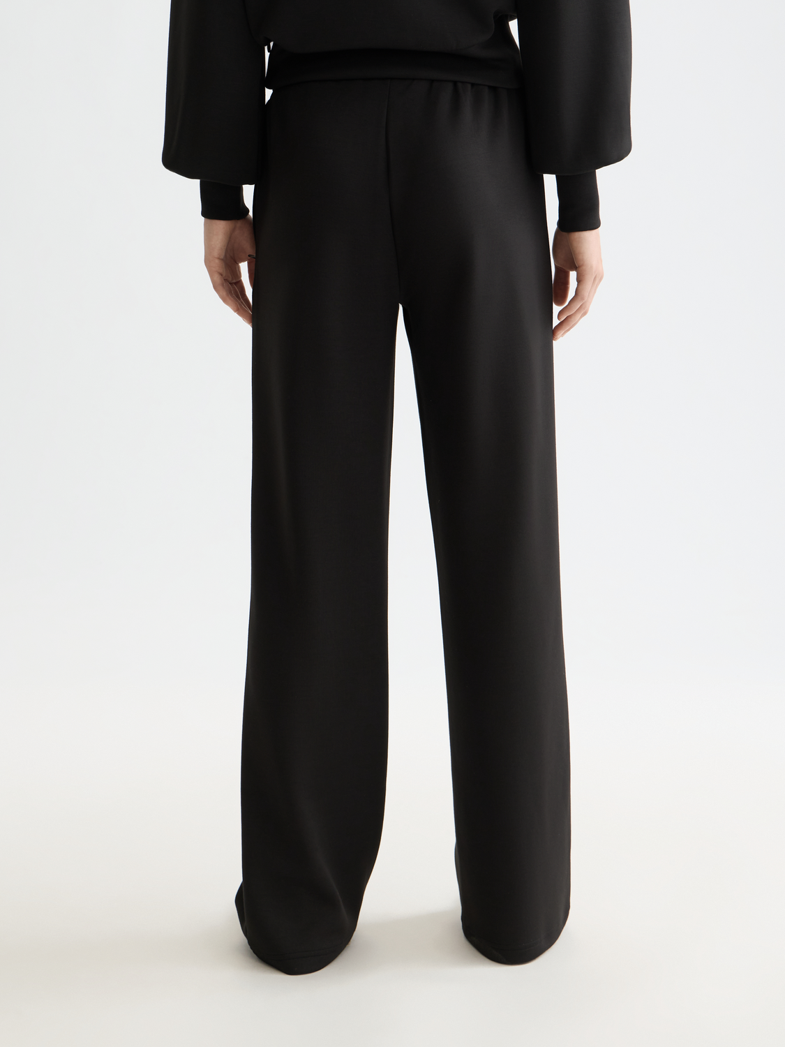 Modal Straight Fit Sweatpants - Black