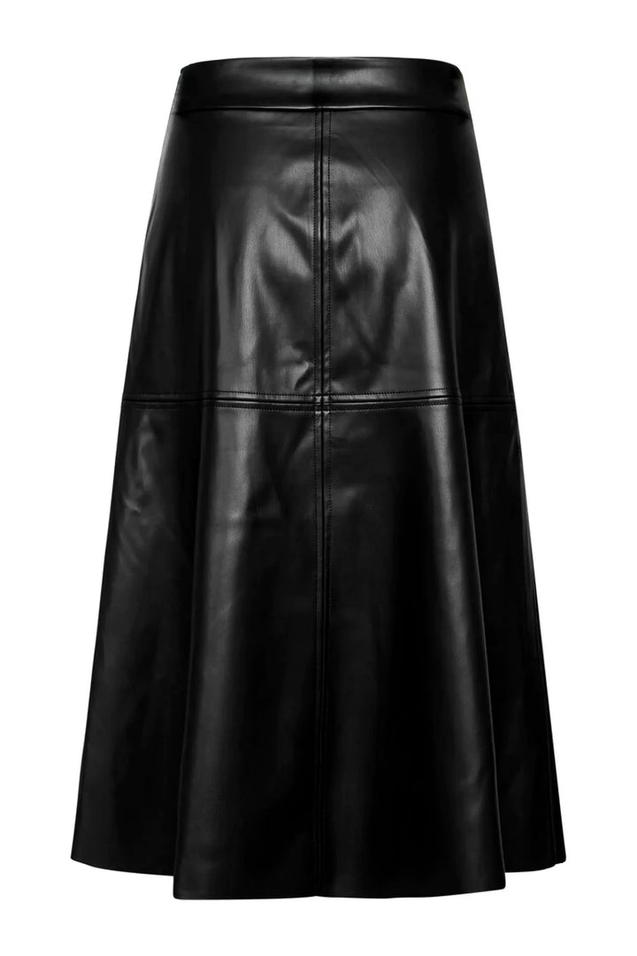 Vegan Leather Skirt - Black