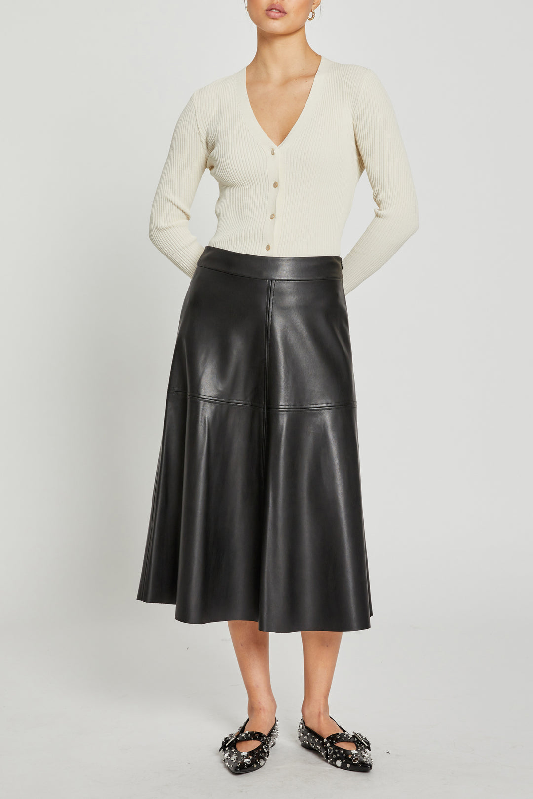 Vegan Leather Skirt - Black