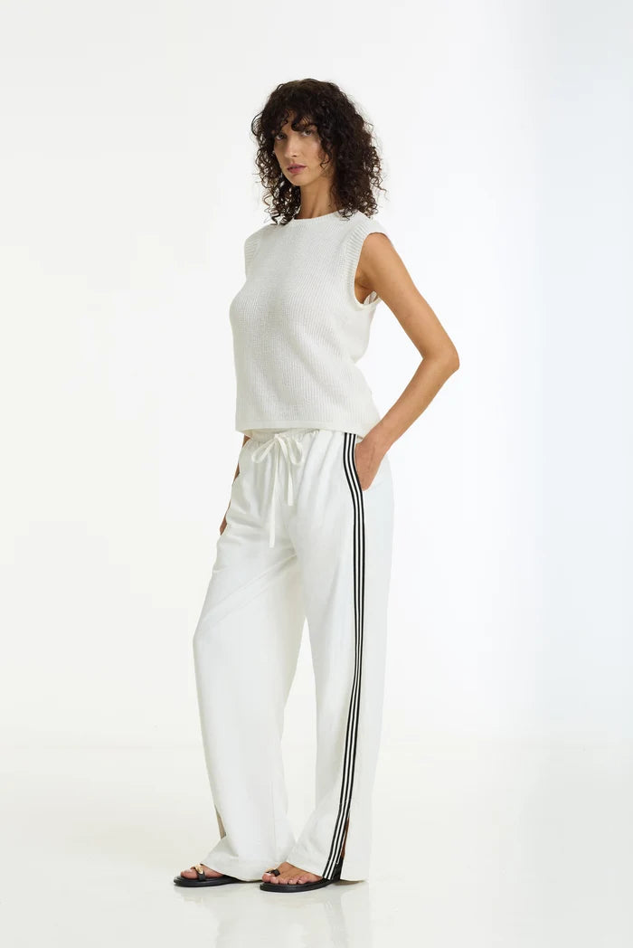 BLAK Diego Side Stripe Pant - White/Black