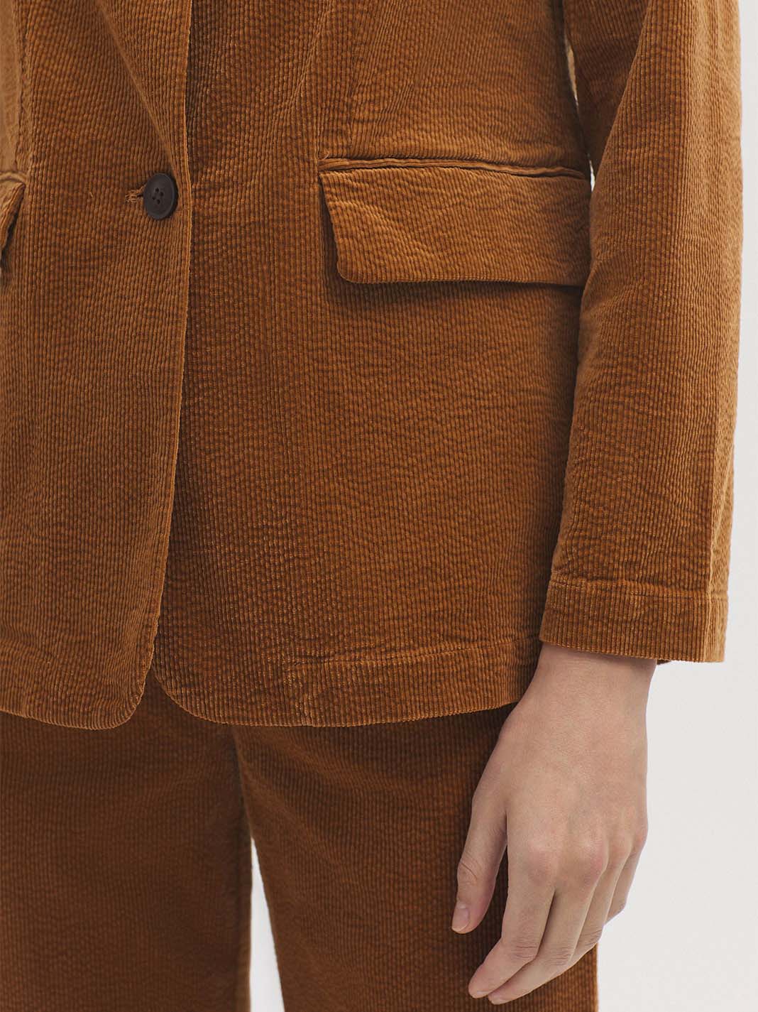 Nice Things Bubble Cord Blazer - Tan