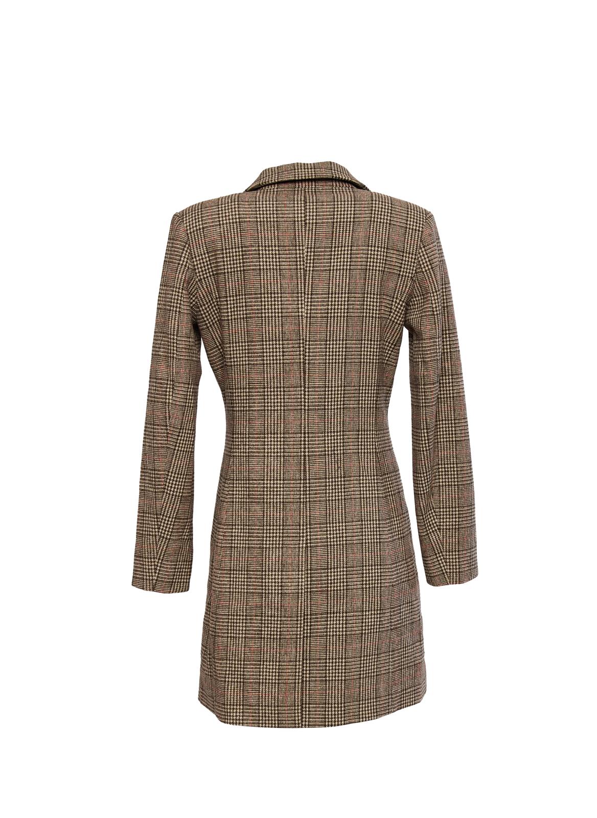 Dea the Label Wool Coat - Tan Check