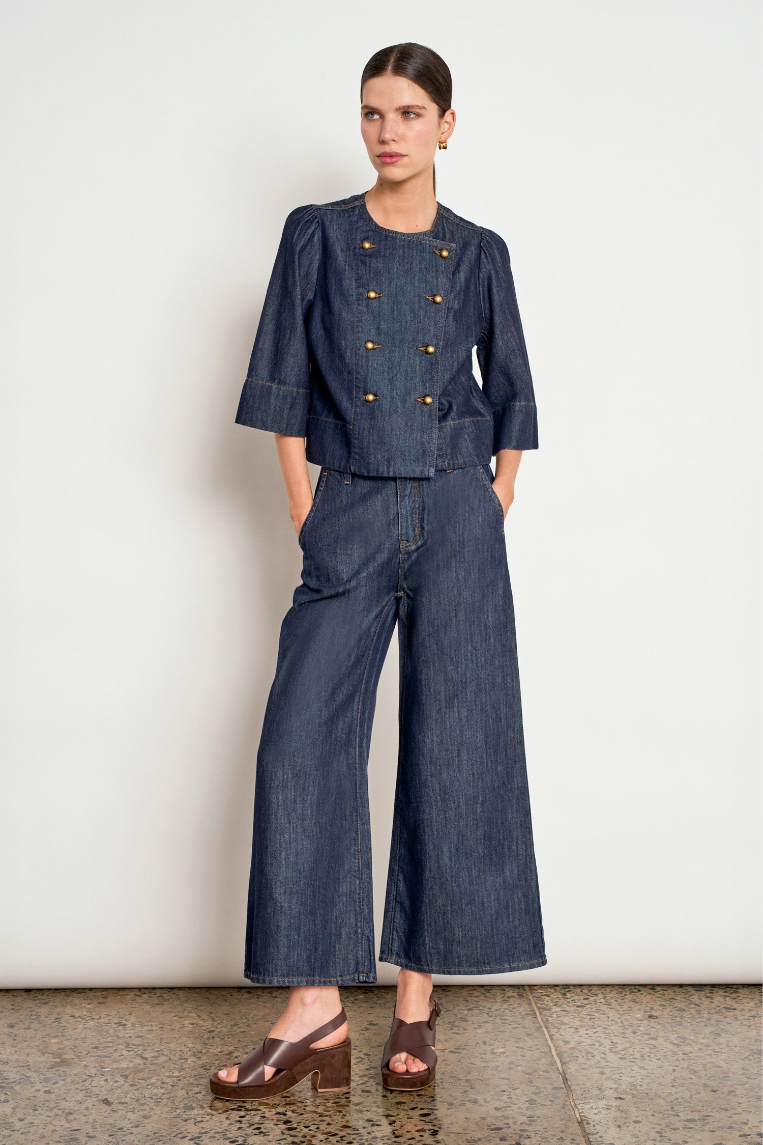 Zoe Kratzmann Plunge Jacket - Dark Denim