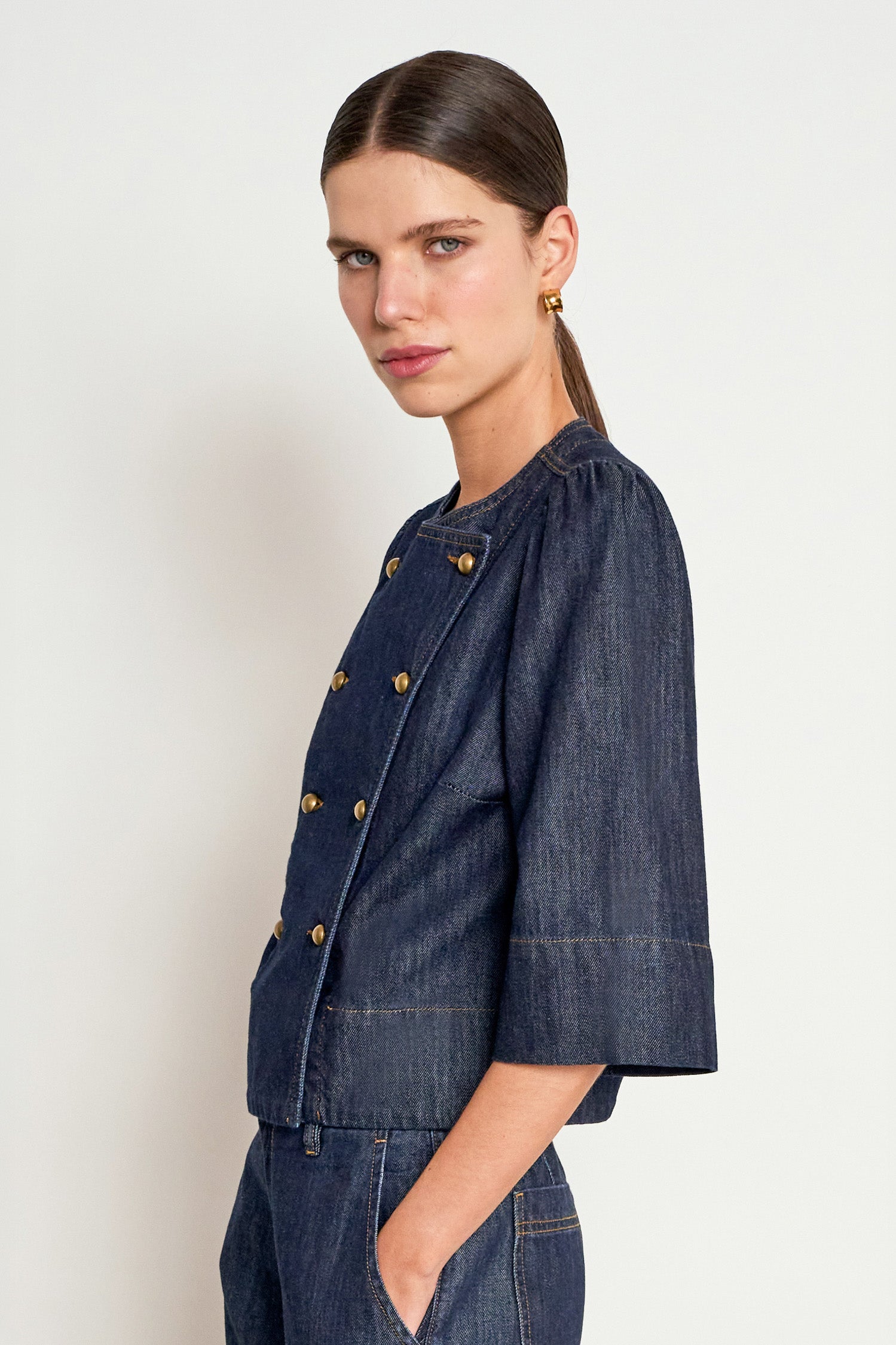 Zoe Kratzmann Plunge Jacket - Dark Denim