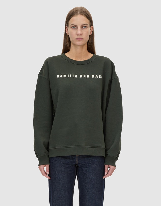 C & M Anca Graphic Sweater - Bottle Green