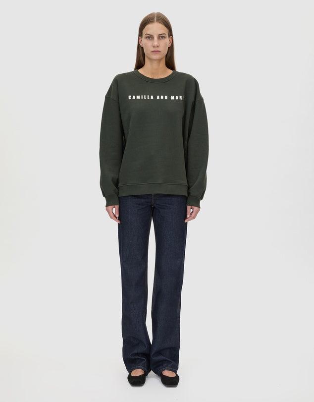 C & M Anca Graphic Sweater - Bottle Green
