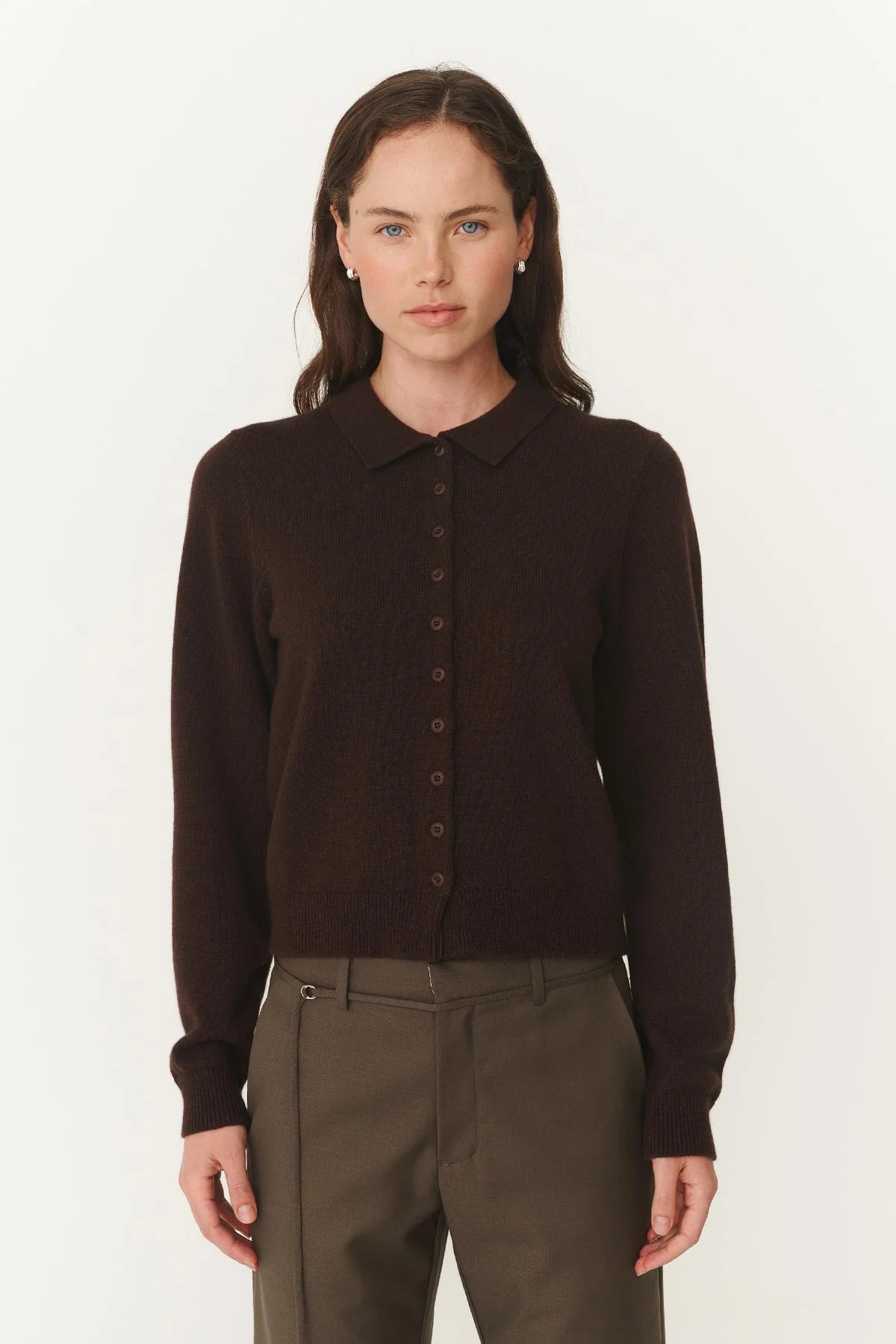 Celia Merino Knit Cardigan - Dark Cacao
