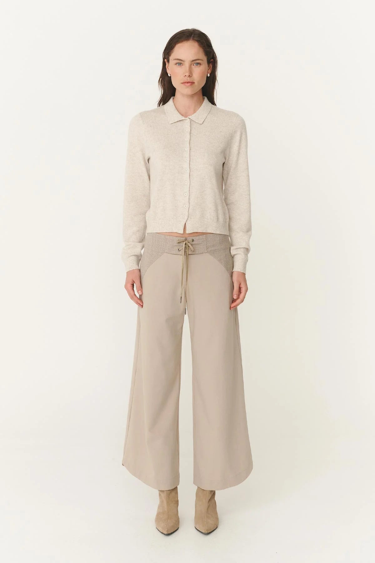 Celia Merino Knit Cardigan - Oat Marle
