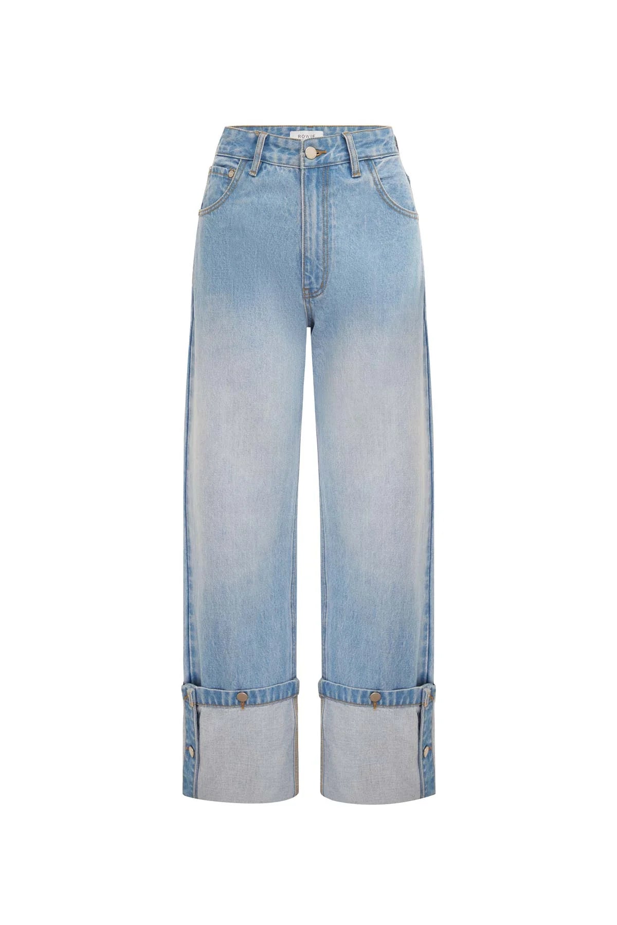 Walter Cuffed Straight Jeans - Faded Blue