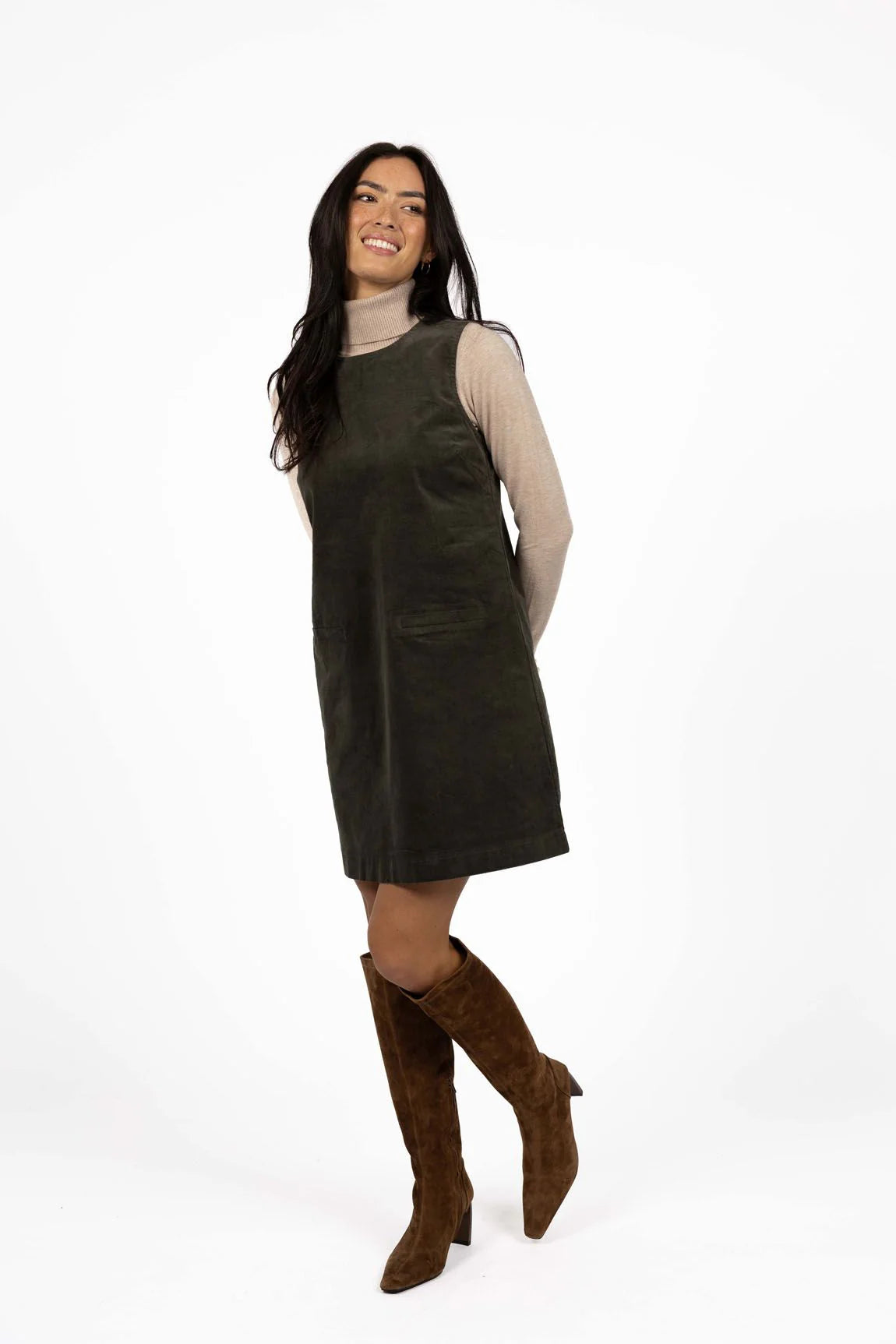 Nova Cord Dress - Khaki