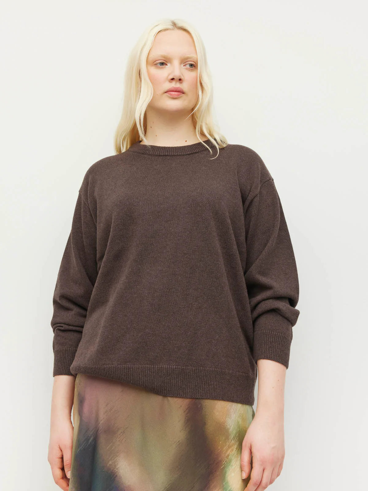 Cotton Sweatshirt Cotton Knit - Truffle Marle