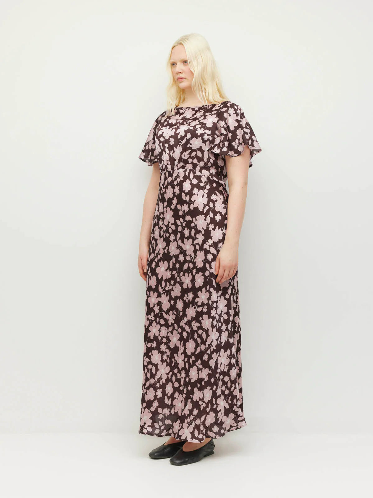 Camelia Dress (Dusk Blossom Plisse) - Rose Lustre