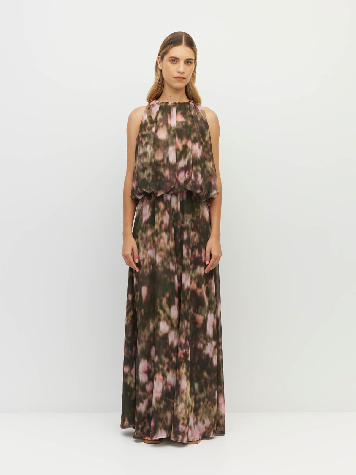 Juliette Hogan Aria Dress (Blush Petals Crush)  - Soft Camelia