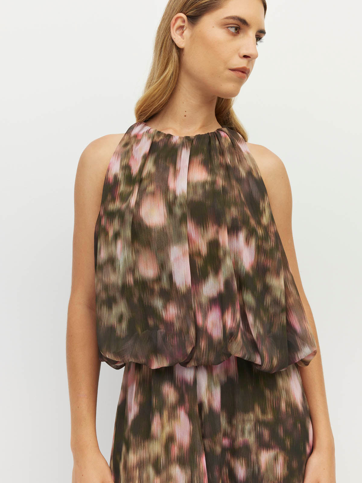 Juliette Hogan Aria Dress (Blush Petals Crush)  - Soft Camelia