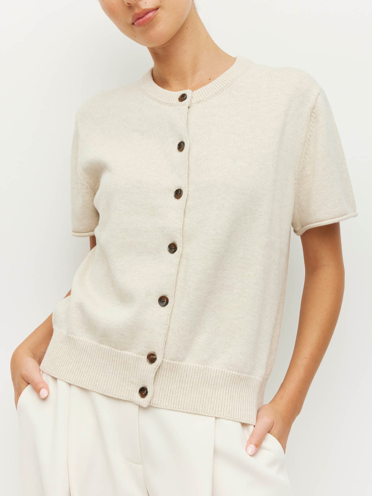 Juliette Hogan Twin T Cardi - Toast Marle