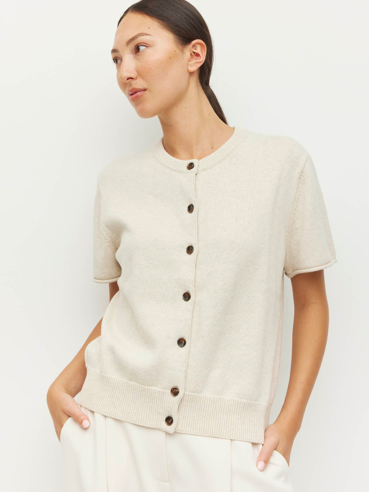 Juliette Hogan Twin T Cardi - Toast Marle