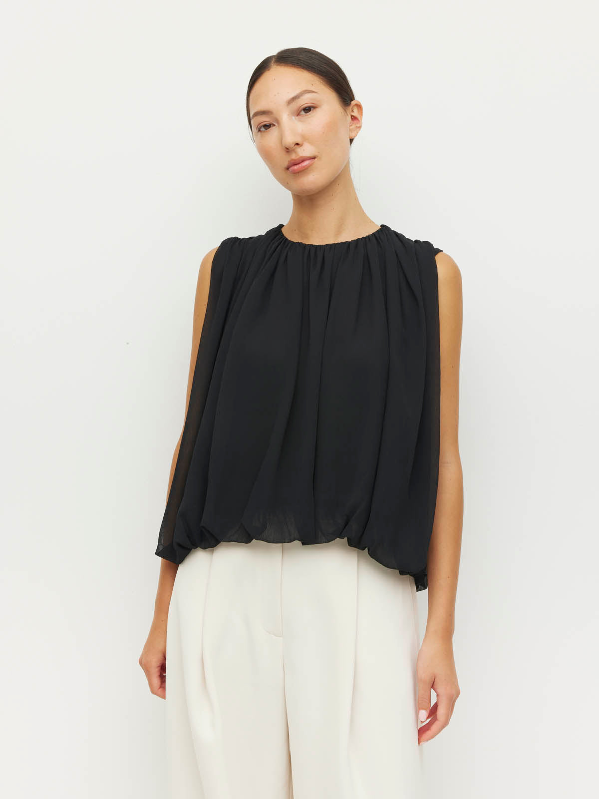 Juliette Hogan Calder Top Georgette Yoryu - Black
