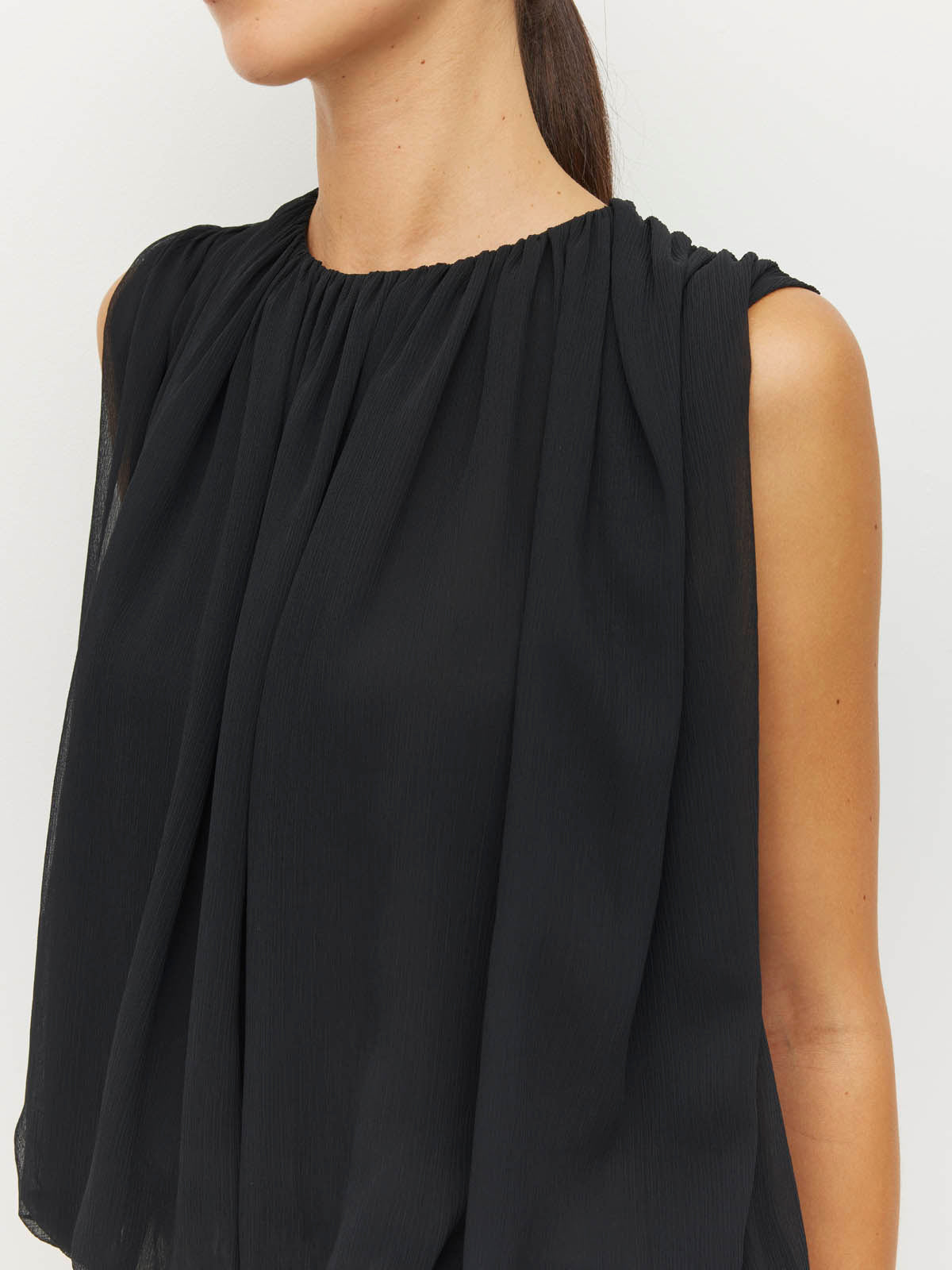 Juliette Hogan Calder Top Georgette Yoryu - Black