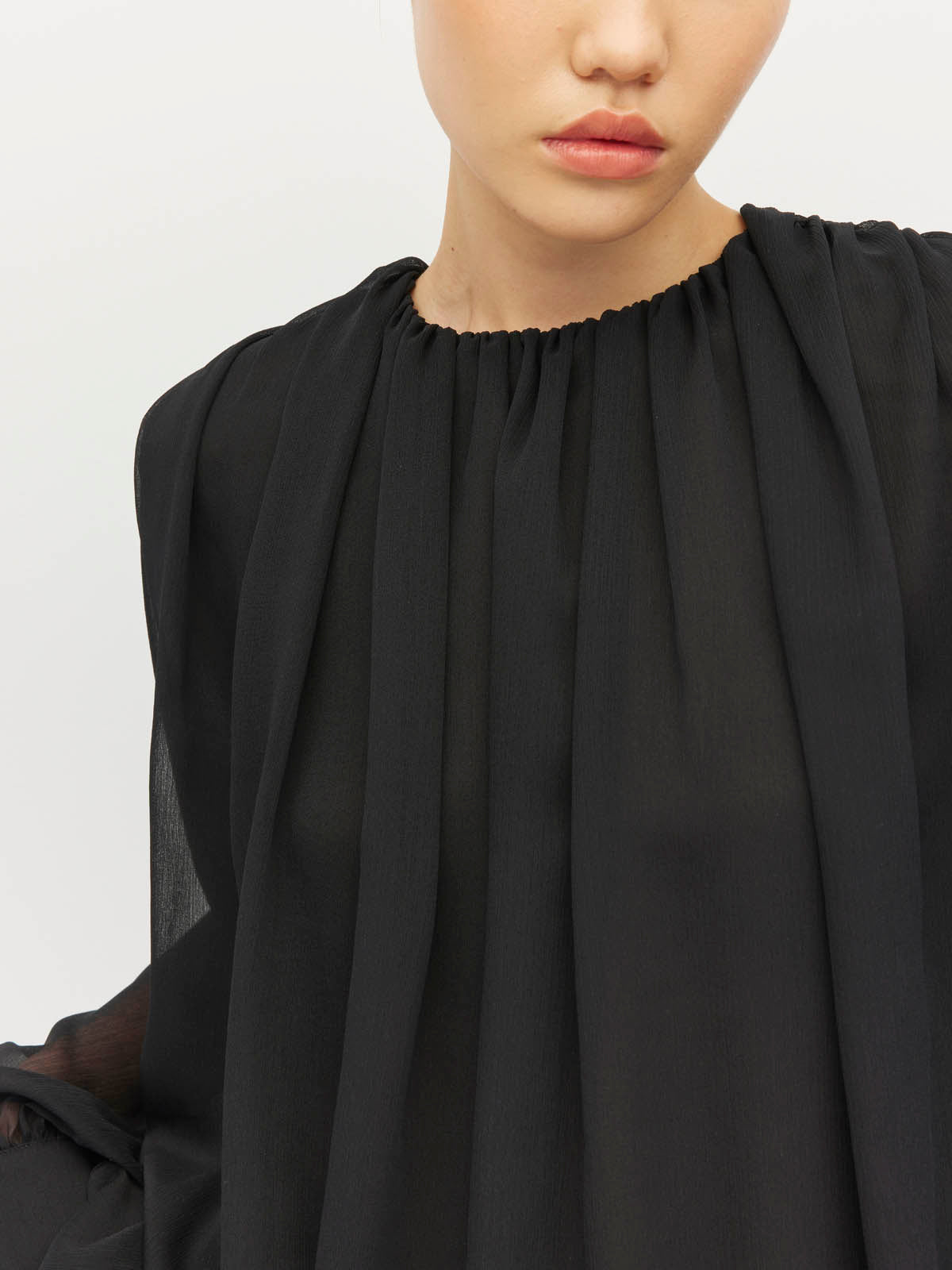 Juliette Hogan Indra Blouse Georgette Yoryu - Black