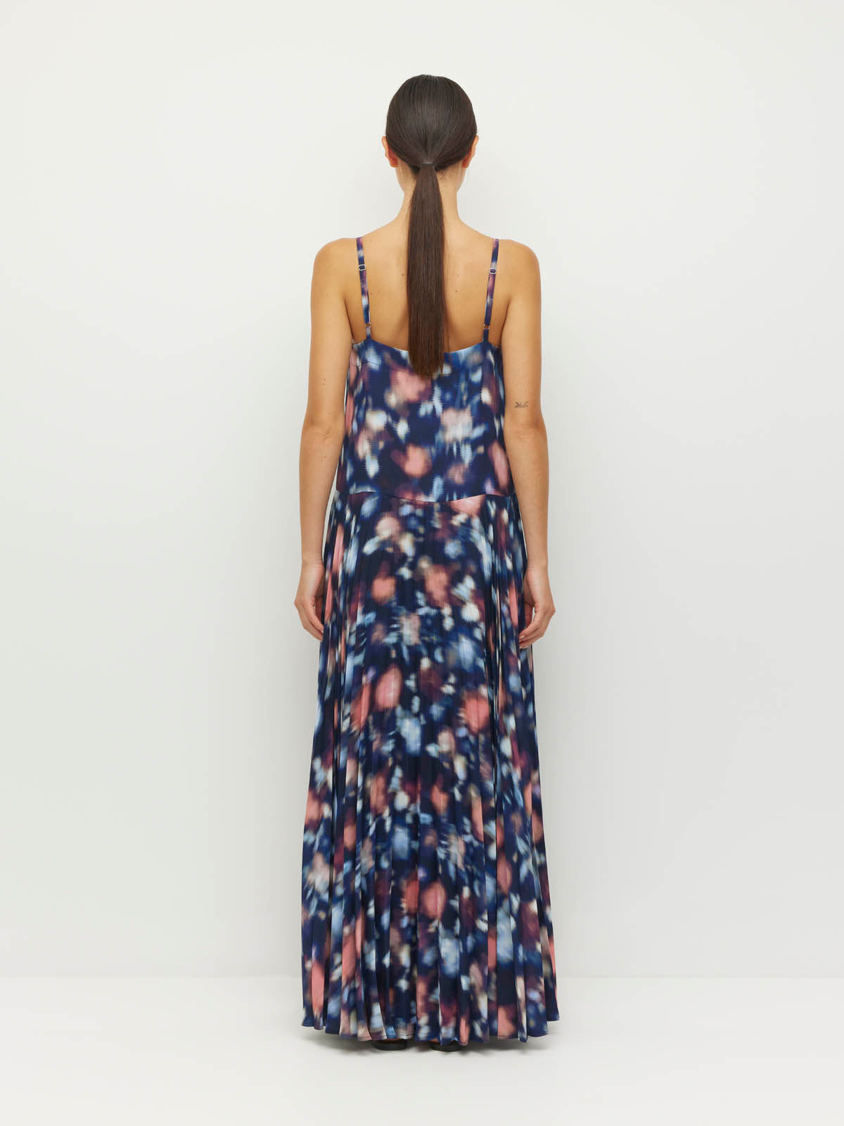 Juliette Hogan Betty Pleat Dress - Rosette Haze Crepe Night Fall