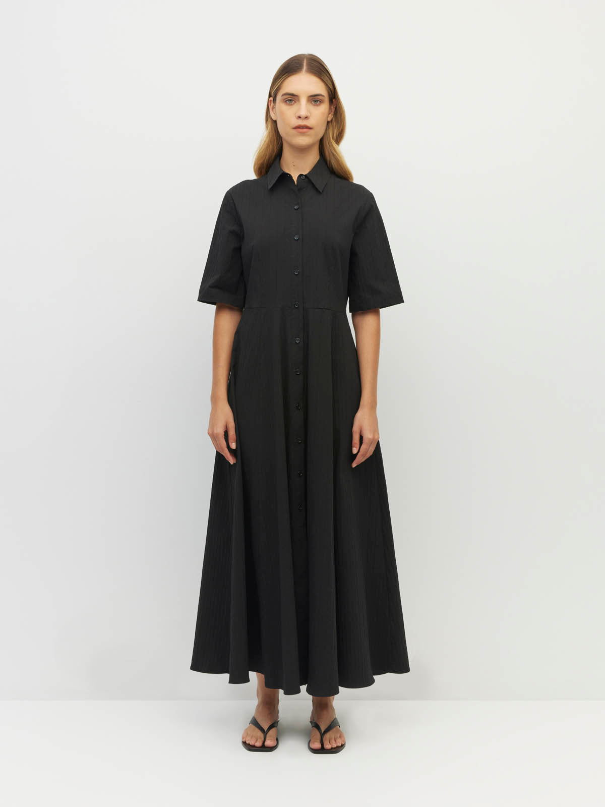 Juliette Hogan Delphi Dress (Threadline Cotton) Black Linear