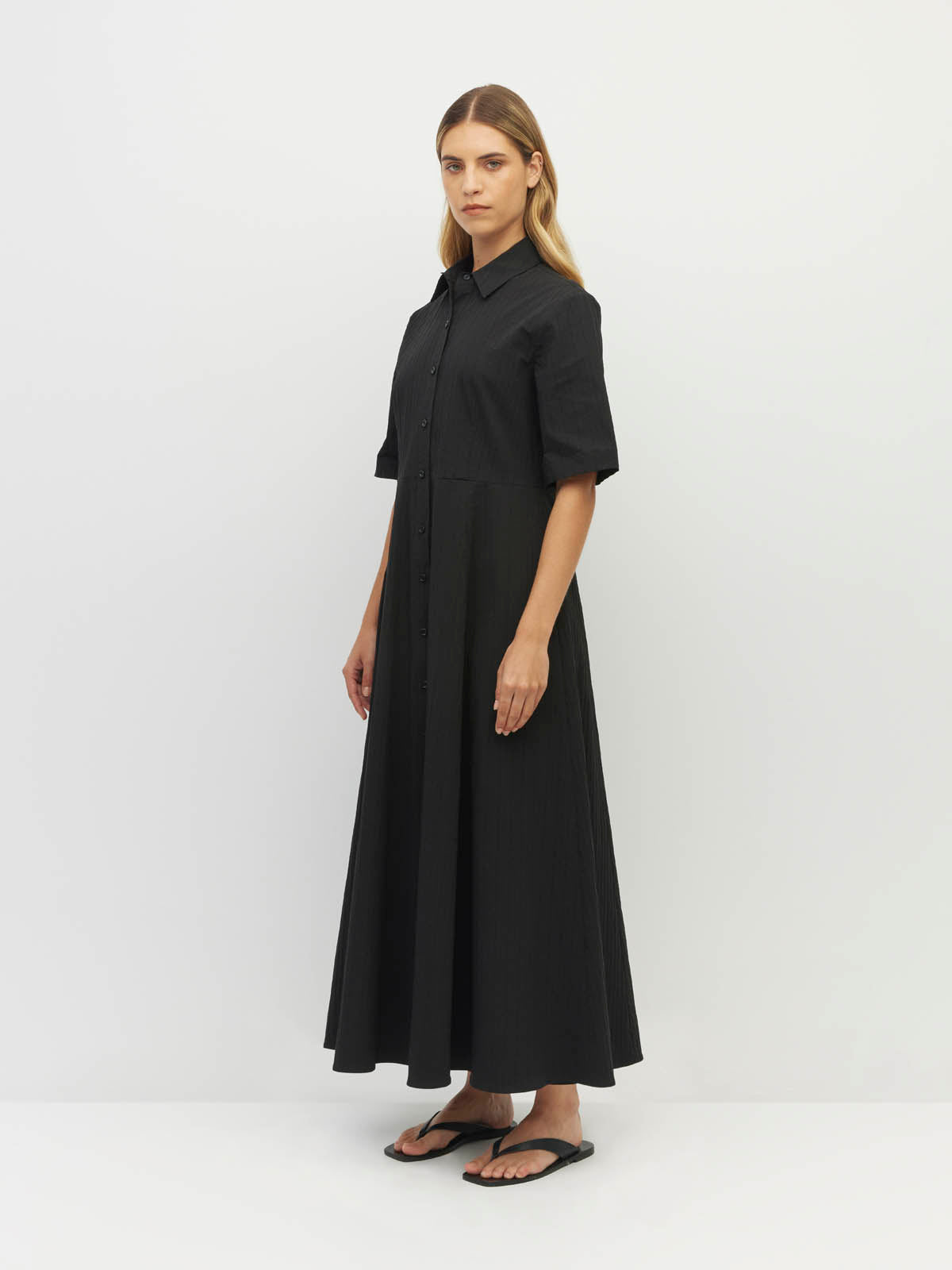Juliette Hogan Delphi Dress (Threadline Cotton) Black Linear