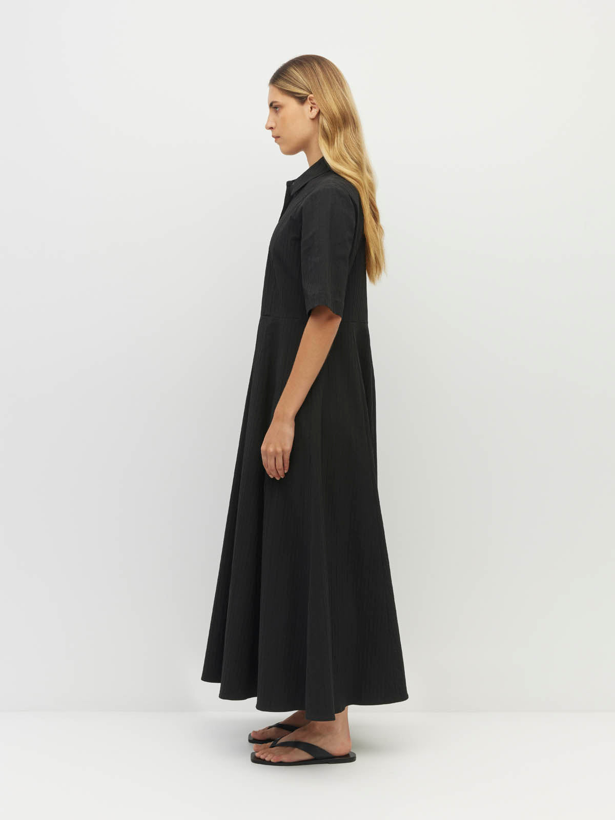 Juliette Hogan Delphi Dress (Threadline Cotton) Black Linear